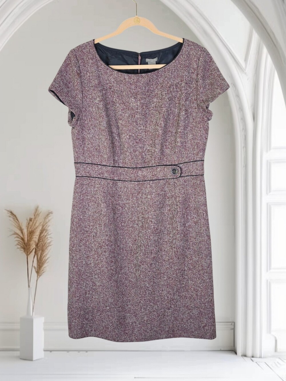 Ann Taylor Tweed Shift Career Dress Size 16